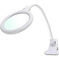 Showlite Lámpara de mesa con lupa LL-3036D- lámpara de lupa con pinza de mesa- lupa de lectura con luz para personas…